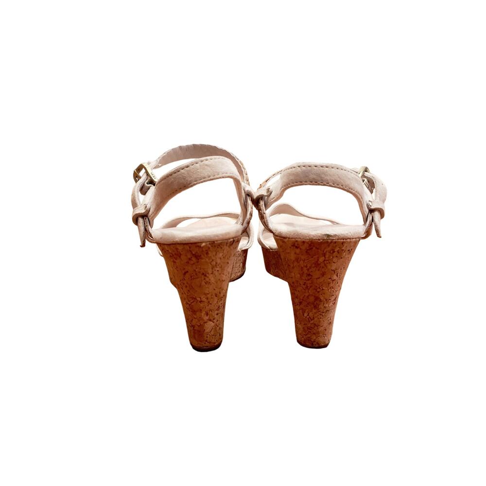UGG D'Alessio Platform Wedge Sandals Tan Suede Size 10 - Picture 4 of 7